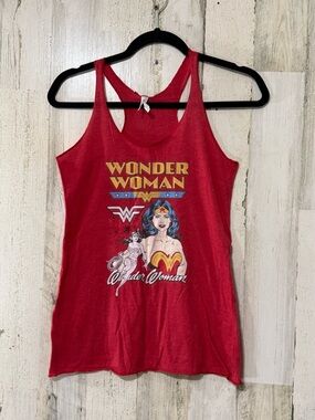 Red Wonder Woman Graphic Racerback Tank Top